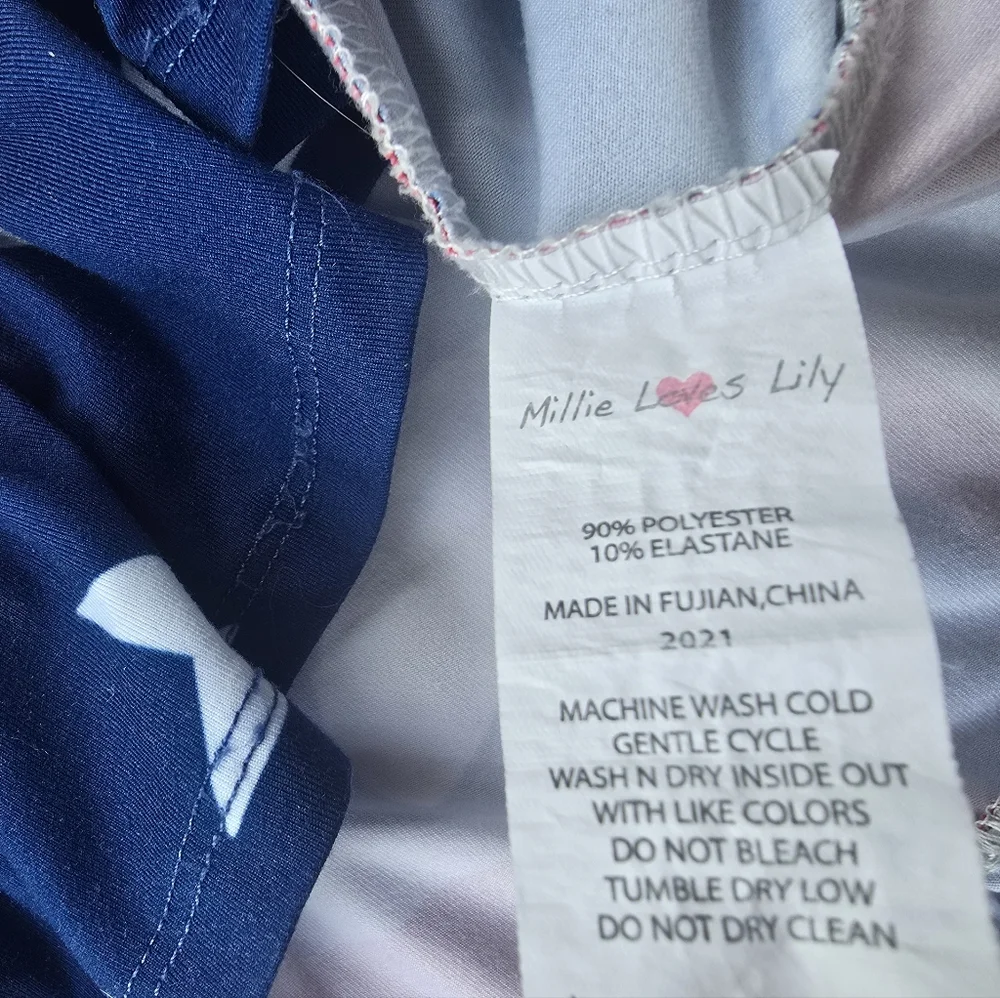 Millie Loves Lily Blue and White Star Pattern Patriotic Dress Size 10